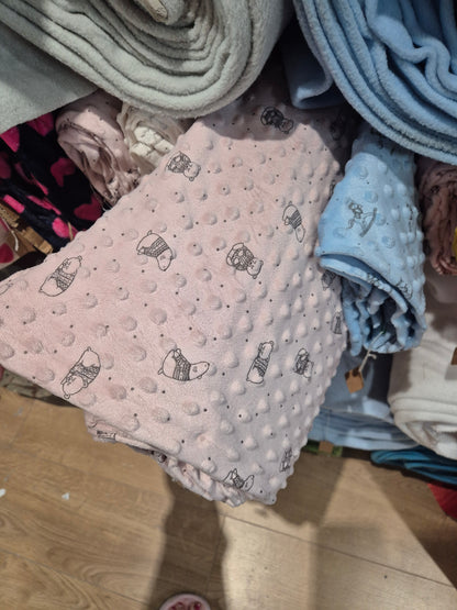 light pink bears dimple fleece