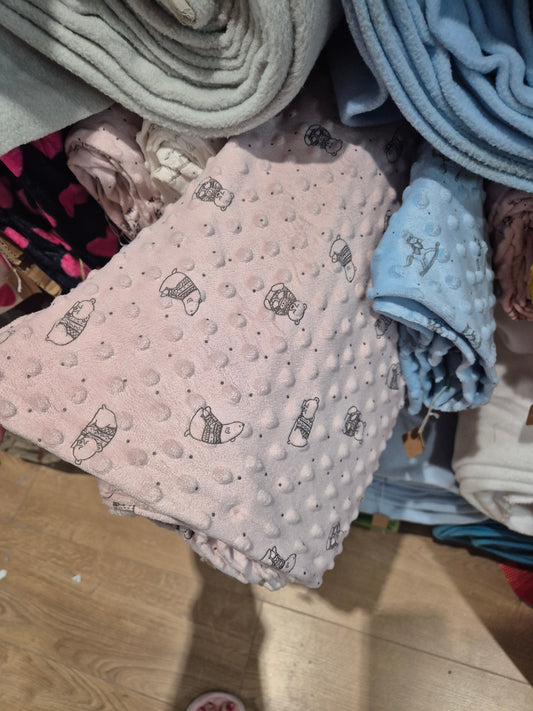 light pink bears dimple fleece