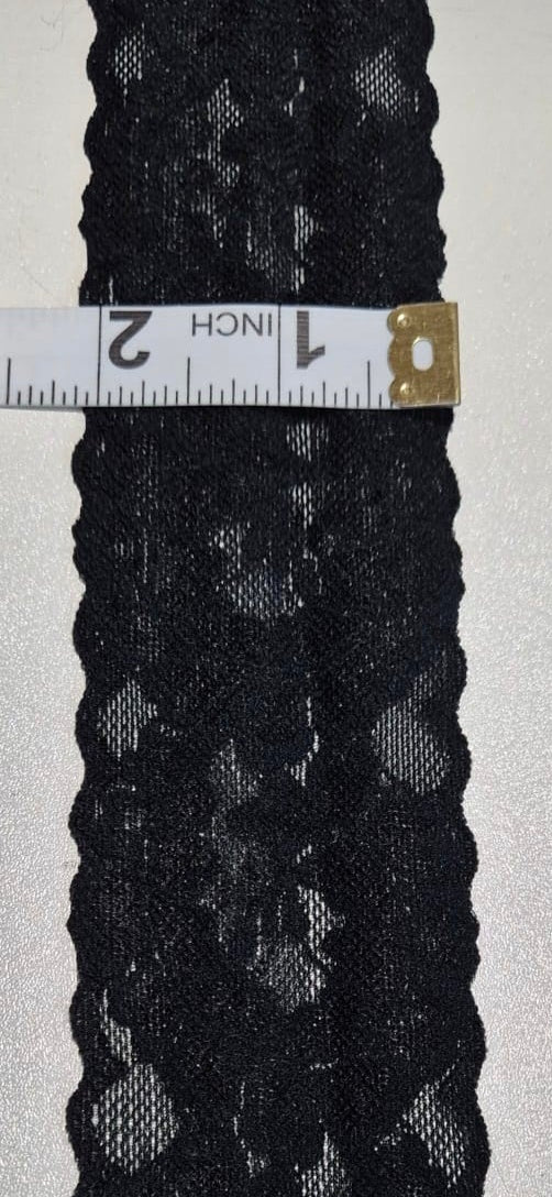 Black stretch lace trim