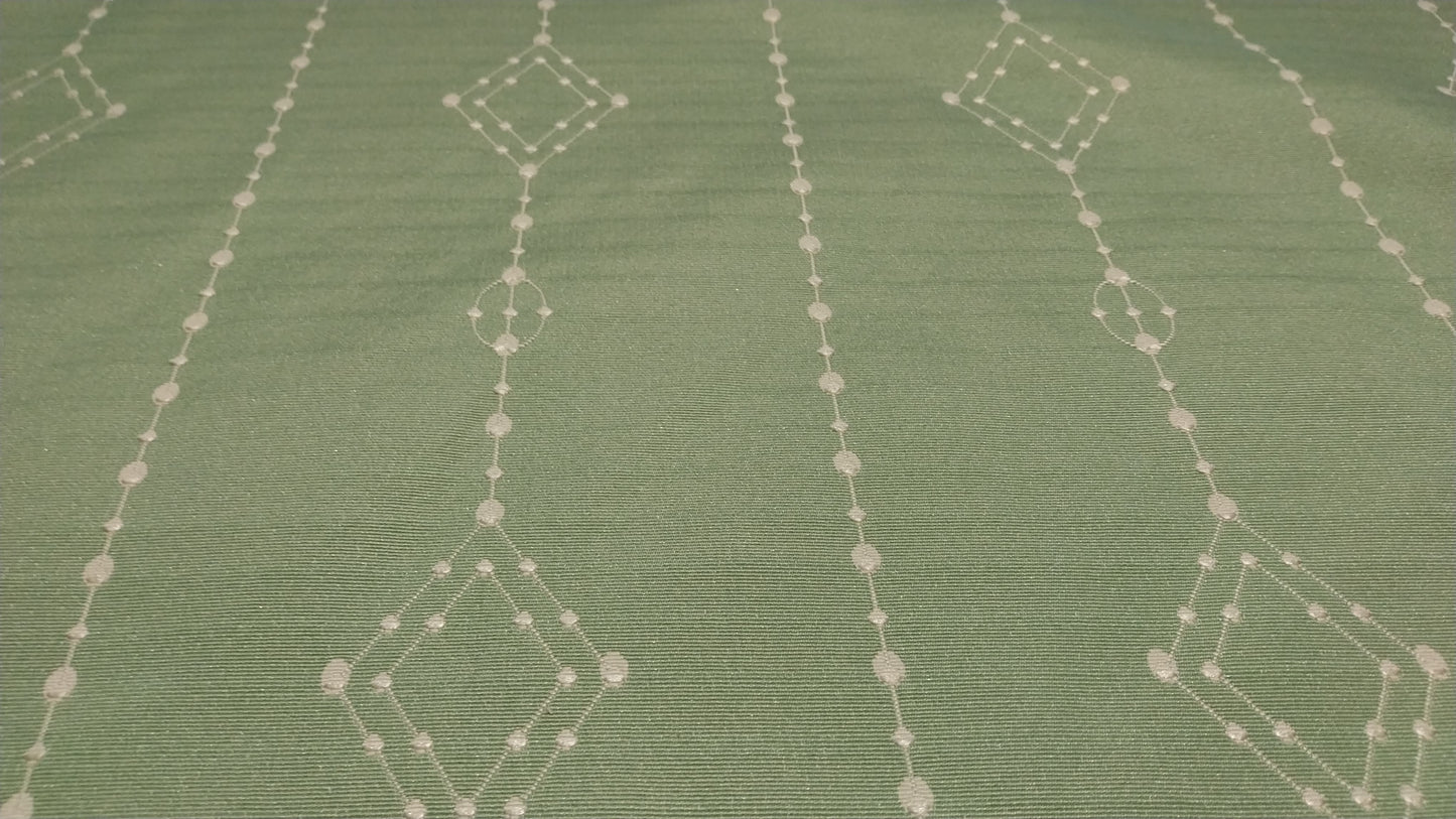 Reversible green curtain fabric