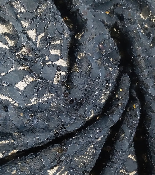 Navy sequin lace