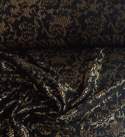 Lace look stretch black and gold