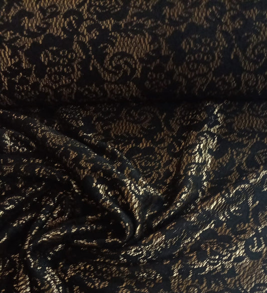 Lace look stretch black and gold