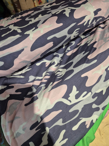 Pink camo cotton jersey
