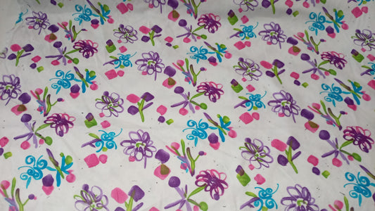 Floral printed Corduroy (babycord)