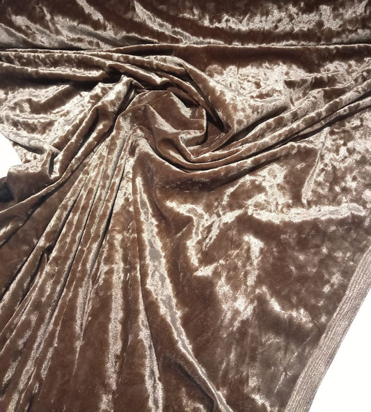 Brown crushed velvet velour