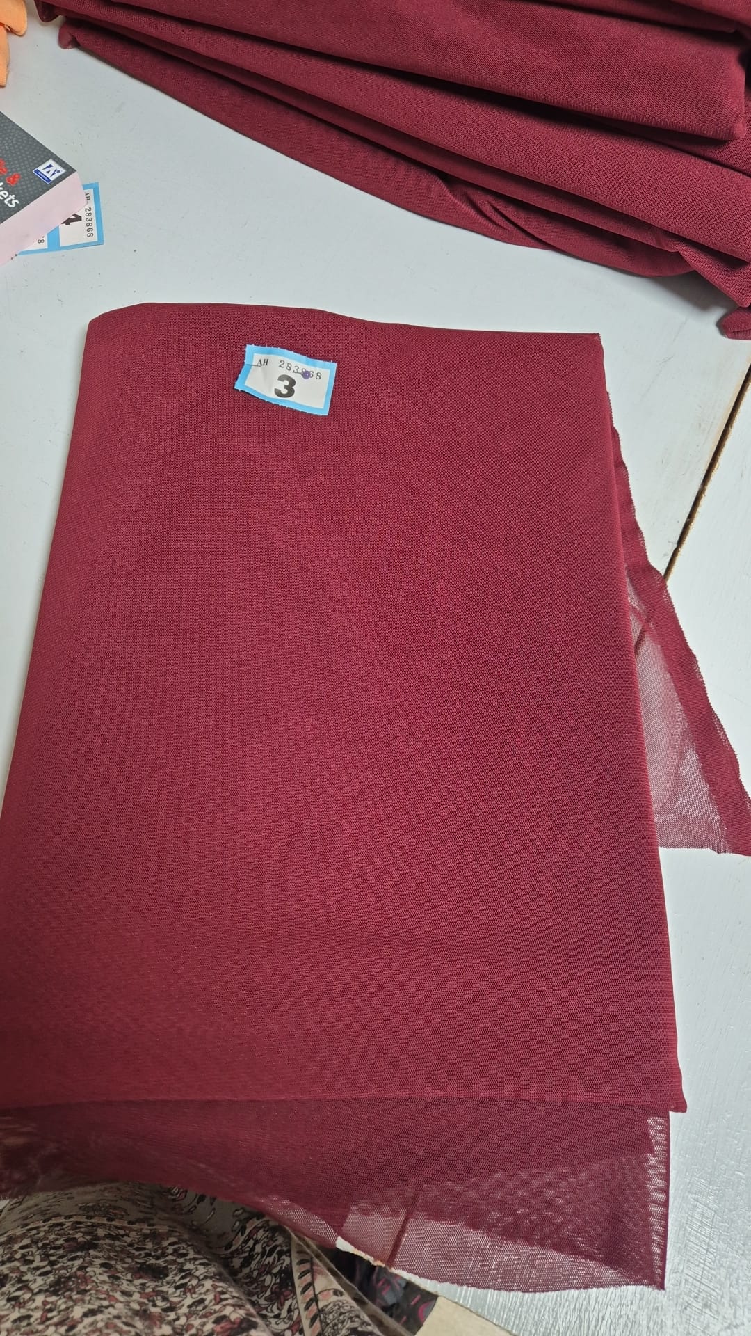 Number 3 burgundy power mesh 3m