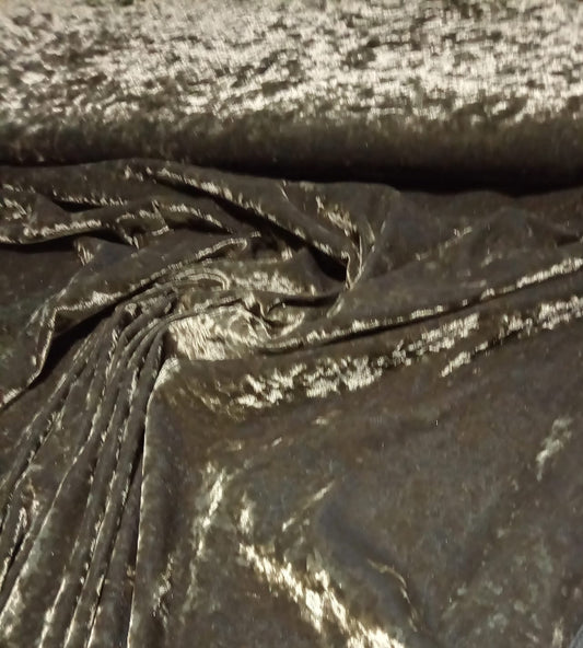 Dark olive  green crushed velvet