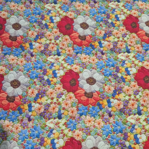 100% cotton 3D Flower Power